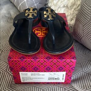 Tory Burch Navy Thong Sandals